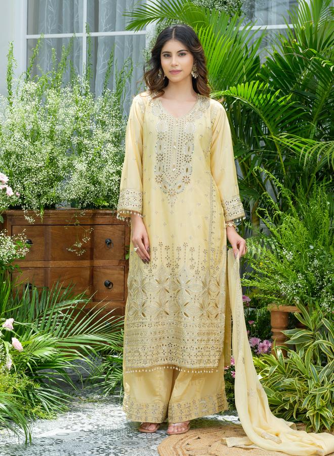 دي دبليو طقم كورتا مستقيمة مطرزة مع بنطال ودوباتا للنساء - Image 1